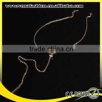 Diamond Tassels Women Long Thin Chain Necklace