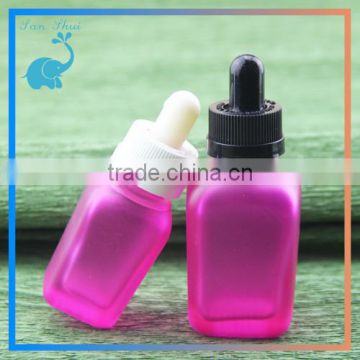 frosted pink glass dropper bottles square glass bottles with childproof tamper evident dropper caps