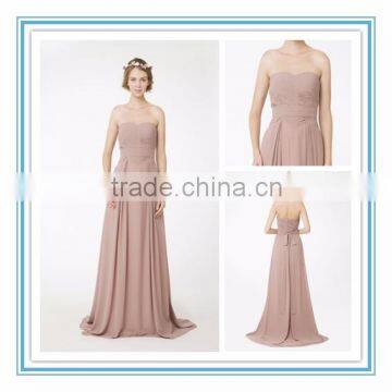 Latest Sweetheart Draped Princess Line Waist Bridesmaid Gown Plus Size Long Chiffon Bridesmaid Dress Patterns 2015(RHM-2110)