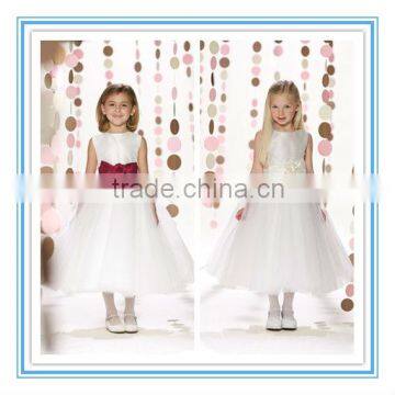 Lovely A-line Tea-length Big Bow Flower Girl Dresses(FLMO-3003)