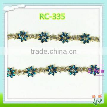 2015 Fashion crystal cup chain trimming for women