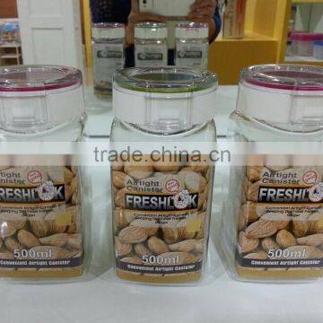 Mini 500ml PET food airtight canister for nut