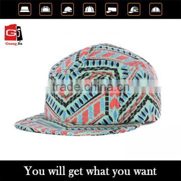 5 panel printed strap back cap hat custom snapback japanese hat