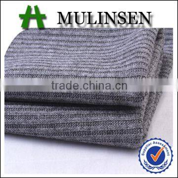 Shaoxing textile T/R polyester rayon stretch jacquard dyed knitted rib fabric