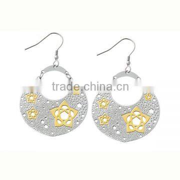 Corrosion processing flower patterns 316L stainless steel daily wear earrings new arrival design (LE2530)