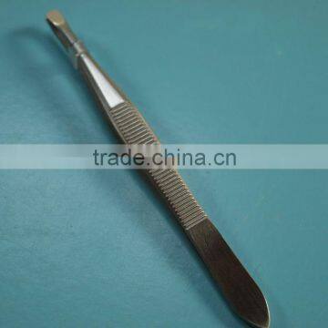 MJ-100 1.2mm Stainless steel flat tip mat finished best eyebrow tweezer
