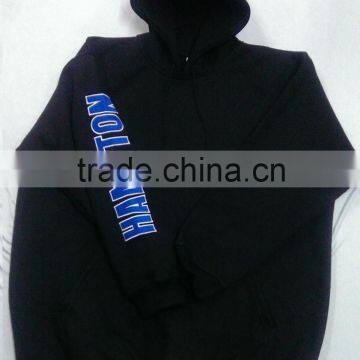 CUSTOM MADE EMBROIDERY AND SCREEN PRINT HOODED SWEAT SHIRT