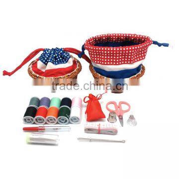 home sewing basket with drewstring