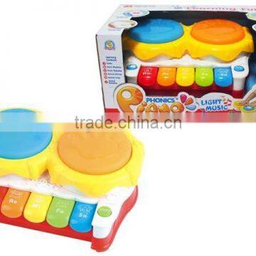 new design kids plastic drum set toy mini drum toy piano for kid musical toy with light