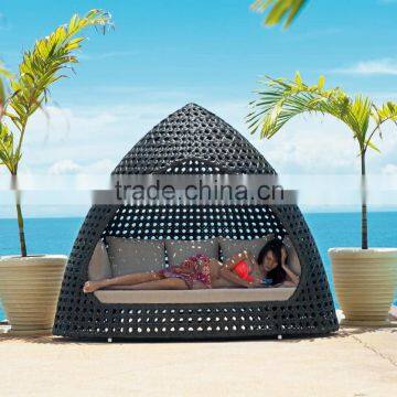 Outdoor Beach Swimming Pool Rattan Daybed With Canopy photo-3