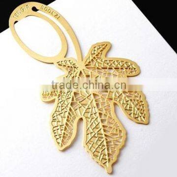 wholesale beautiful custom maple leaf metal book mark