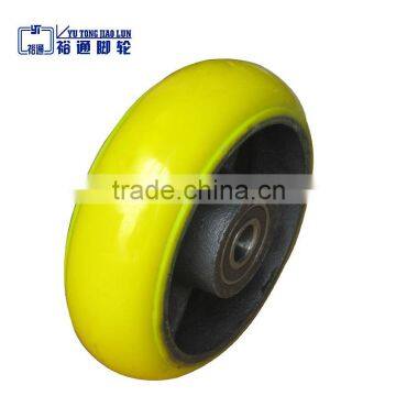 Factory direct sale 6" 8" 10" 12" yellow pu industrial Korean type casters wheels