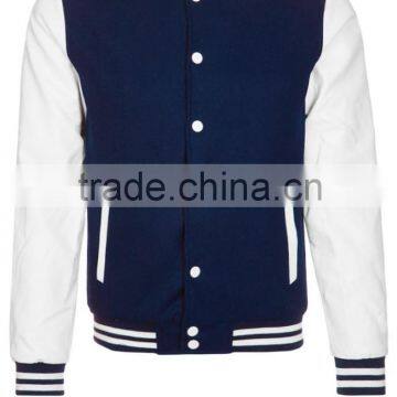 Blue And White Varsity Jackets/ 2015 Wholesale Custom Varsity Jacket, Leather Jacket for Men