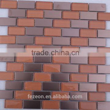 Stainless Steel Mix Glass Mosaic Tile For Kitchen Wall Decoration