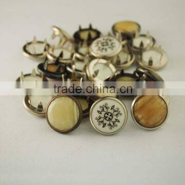 Custom 4 parts strong prong snap button cap prong ring snap button