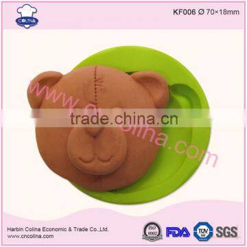 Teddy bear face fondant silicone mold for cake decoration