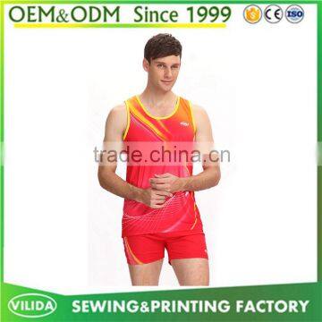 Hot Sale Sublimation Custom Women's Running Wear Cheap Price Men Singlet Jersey