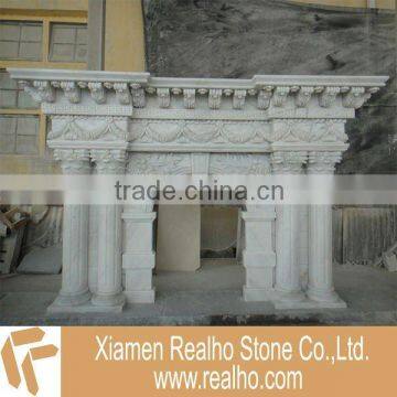 Guangxi white marble fireplace