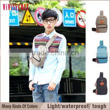 Vivisecret Outdoor Sports Casual Canvas Backpack Crossbody Sling Bag Shoulder Bag Chest Bag for Men photo-2