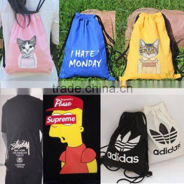 Wholesale cute cat ear cheap girls school backpack bag canvas backpack