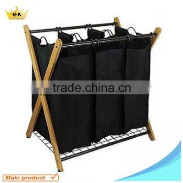 X Style Wood laundry bags Canvas baskets made in China Shenzhen