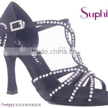 Rhinestone/Crystal multi strap high heel latin salsa dance Shoes by Suphini