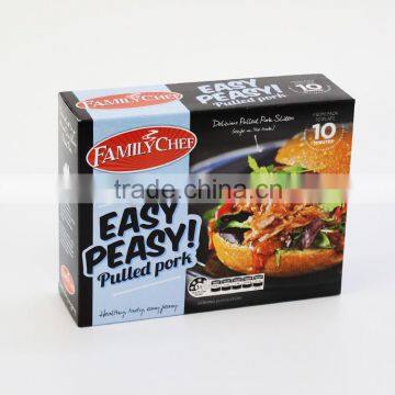 Cardboard hamburger paper lunch box packaging with auto lock bottom