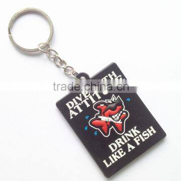 Letter Printing Shaped Soft PVC Key chain Wholesale High-quality Custom Key ring Manufacture