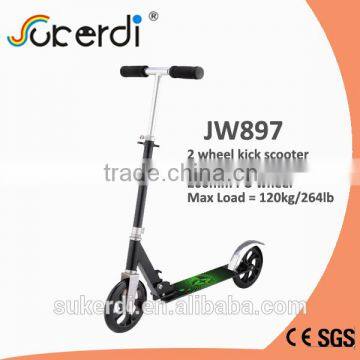 100% aluminum folding adult scooter, two 200mm adult big wheel scooter