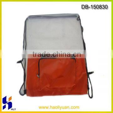 Fashion drawstring backapck, 210d Nylon mesh bags