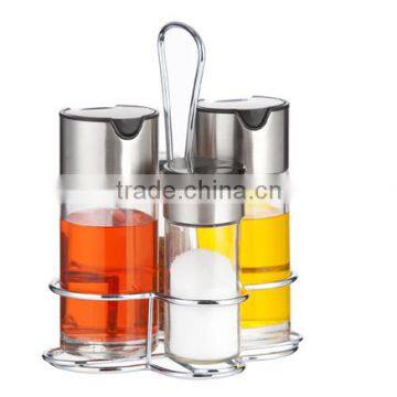 SINOGLASS Innovative teeter board mechanically glass oil and vinegar jar salad dressing set