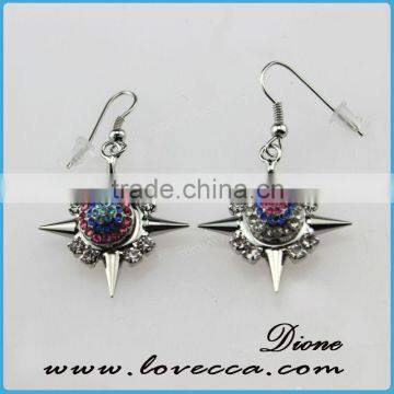 Dubai jewelry wholesale fashion silver crystal stud earrings for girls