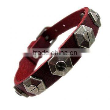 Unisex Real Leather Wristband Bracelet Colorful