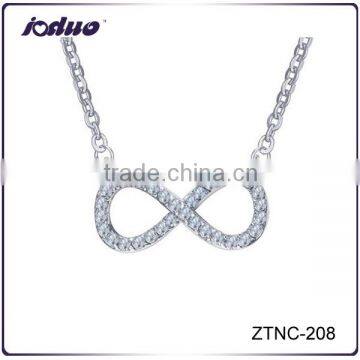 Lady Fashion AAA Zircon Infinity Stainless Steel Necklace