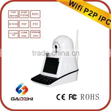 P2P ptz wifi home security camera system with Alarm push video chatting fuction