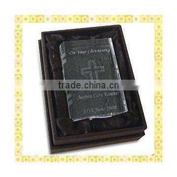 Best Seller Engraved Crystal Book Paperweight For Christian Gifts