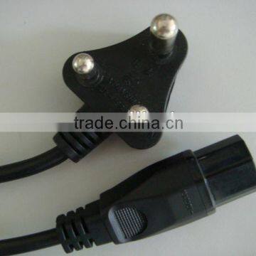 South africa SABS standard electrical plug to hot temperture c13 connector power cord