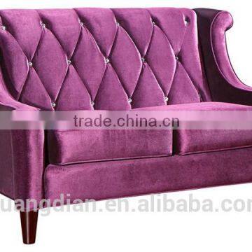 Custom made sofa furniture soft velvet fabric upholstery wooden frame loveseat couch