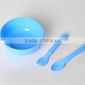 BPA Free Plastic Baby Feeding Bowls Set With Fork And Spoon