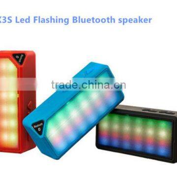 2016 New X3S mini Bluetooth Speaker Portable Wireless Handsfree TF FM Radio Built in Mic MP3 Subwoofer with LED flash light