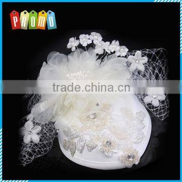 European and American small white hat clip pearl bridal hair accessories flower head performance luxury accessories