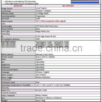 IW-T3055HKT Auto Pan Bracket UTC TVI Bullet Camera photo-2