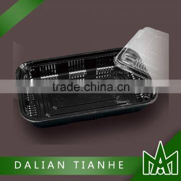 New plastic food packaging Japanese sushi product with lid