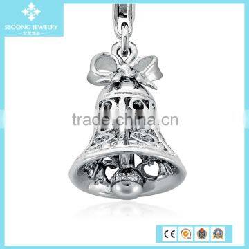 Silver Jewellery Designs Hollow Wedding Bell Charm in Sterling Silver