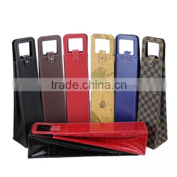 custom Leather single wine bags, elegant wine gift bag