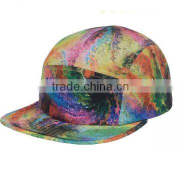 5 Panel Tie Dye Print Camper Hat Biker Cap , Sublimation Printed Hat And Cap , 5 Panel Underbrim Printing Cap Hat photo-2