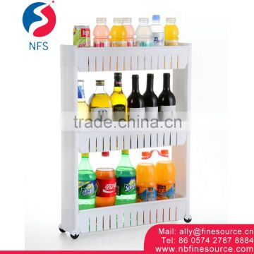 Hot Selling Household Plastic Kitchen Bathroom Corner Mobile Shelves