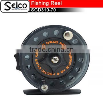 Super light high quality plastic fly fishing reel 70mm left handle