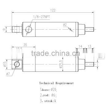 Rod 6mm Bore 20mm Mini Pneumatic Cylinder photo-5