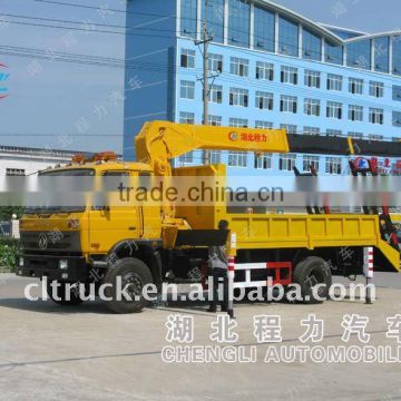 Dongfeng 20 tons flatbed truck with crane for sale